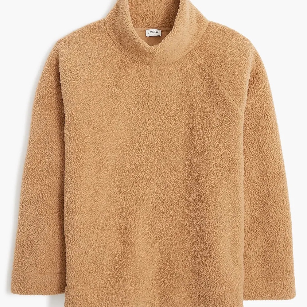 JCrew Camel Teddy Fleece Pullover size Large